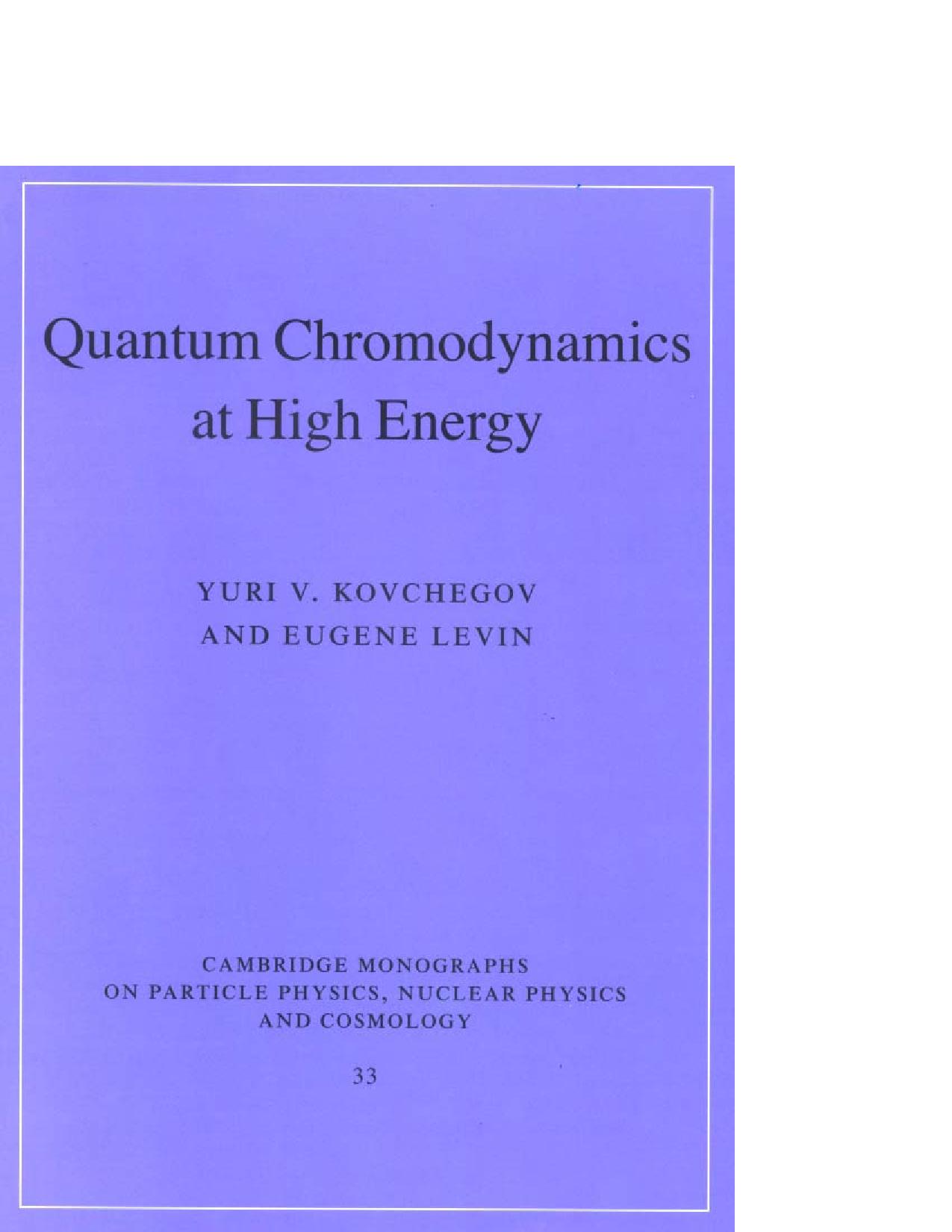 Quantum Chromodynamics at High Energy book cover