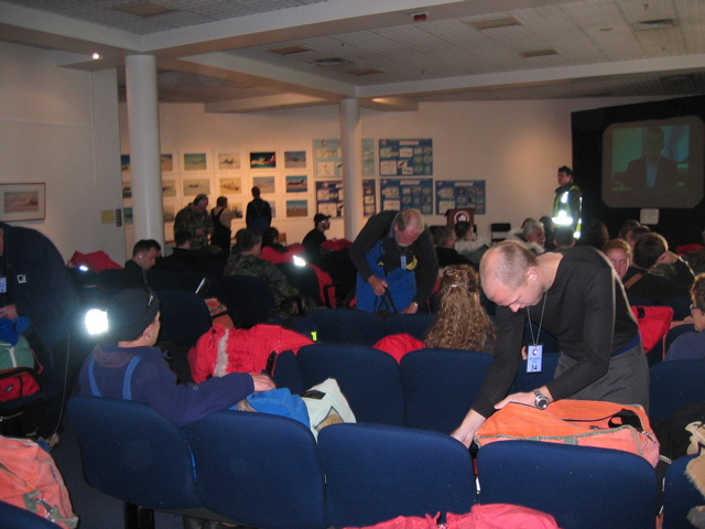 Waiting to board our flight to McMurdo