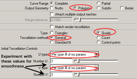 NURBS to Poly settings