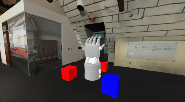 robot hand and boxes