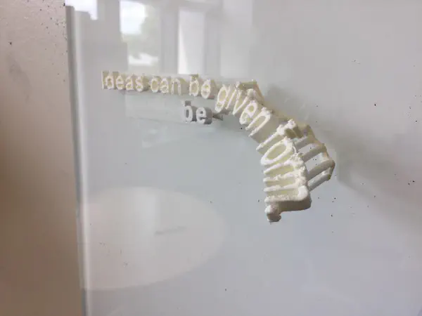 3D printed text curl concept