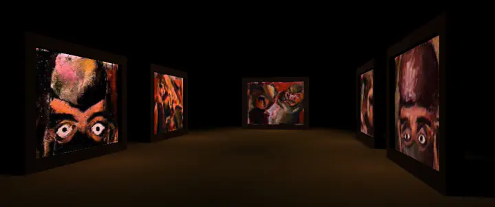 virtual gallery with paintings