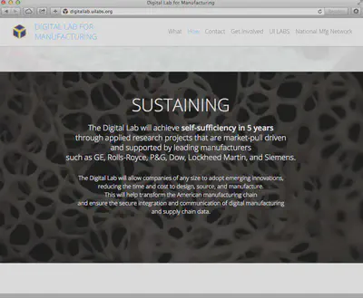 Digital Lab for Manufacturing hub web site
