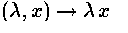 $(\lambda, x)\to \lambda x$