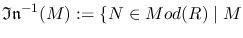 $\mathfrak{In}^{-1}(M):=\{N\in Mod(R)\mid M$