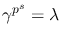 $\gamma^{p^s}=\lambda$