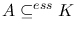 $%
A\subseteq ^{ess}K$