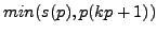 $ min(s(p),p(kp+1))$