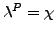 $ \lambda^{P} = \chi$