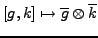 $ [g,k]\mapsto
\overline{g}\otimes\overline{k}$