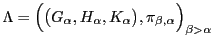 $\displaystyle \Lambda=\Big(\big(G_\alpha,H_\alpha,K_\alpha\big),\pi_{\beta,\alpha}\Big)_{\beta>\alpha}
$