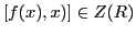 $ [f(x), x)] \in Z(R)$