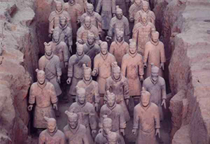 Terra-cotta warriors found in the Qin Emperor's tomb