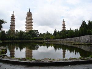 Three white pagodas in today's Dali, once the Nanzhao Kingdom's capital