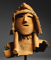 Haniwa sculpture: bust of warrior