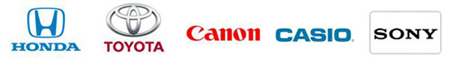 Logos of several well-known Japanese companies