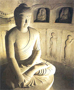 carved Buddha in Sokkuram Grotto Shrine